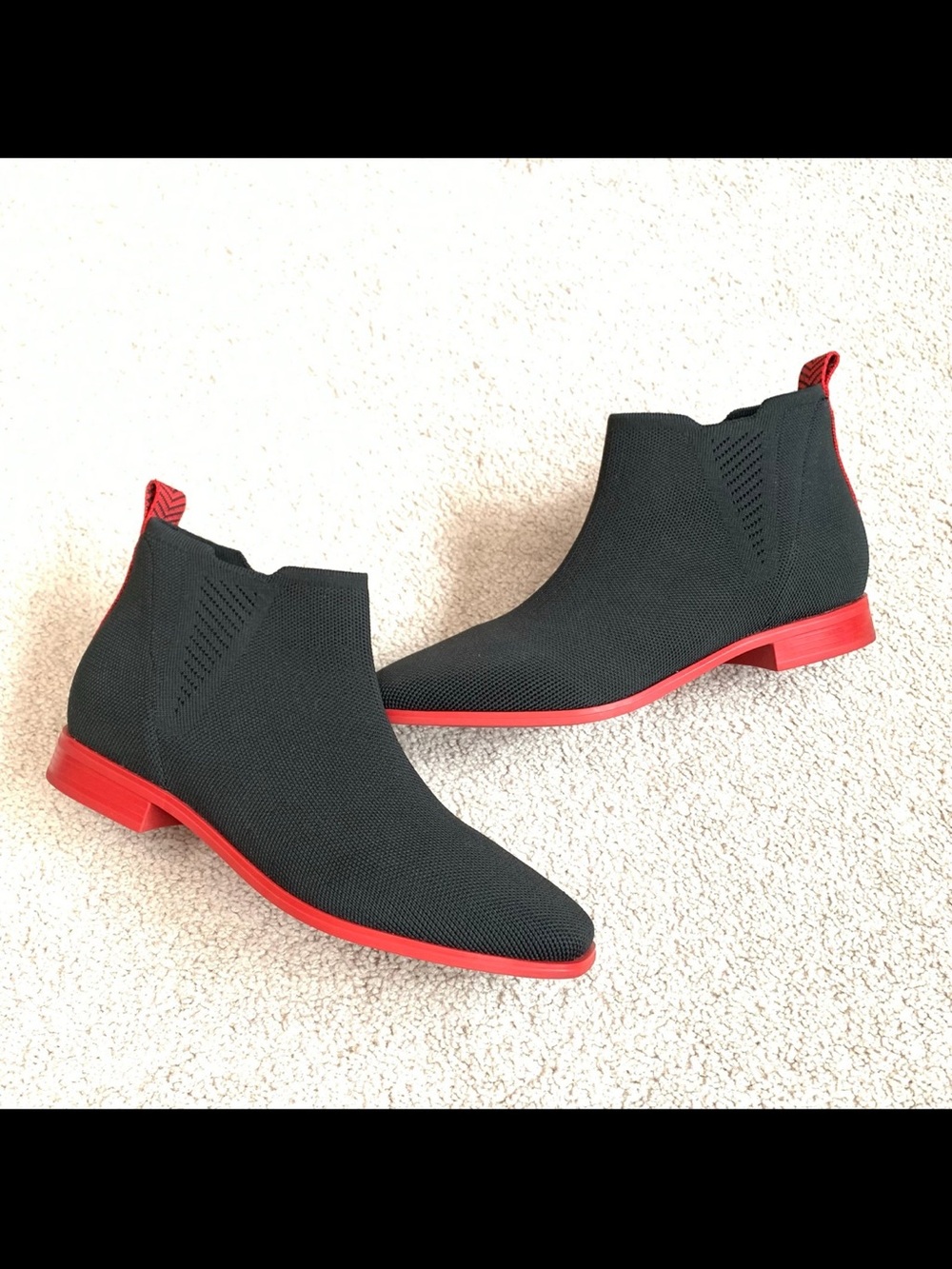 VIVAIA Square Toe Ryan Pro Black/Red Slip On Bootie Women’s Size 40, US 9
